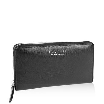 Bugatti dámska kožená peňaženka na zips - čierna