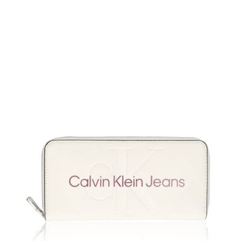 Calvin Klein dámska štýlová peňaženka na zips - biela