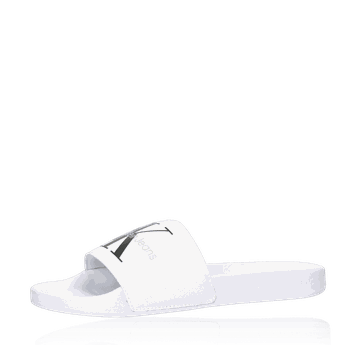 Calvin Klein dámske klasické šľapky s logom - biele