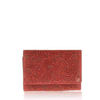Mercucio dámska kožená praktická peňaženka - červená
