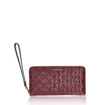 Guess dámska elegantná peňaženka na zips - bordová