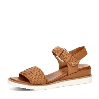ETIMEĒ dámske kožené sandále - hnedé