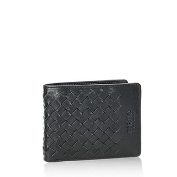 Mano pánska elegantná kožená peňaženka - čierna