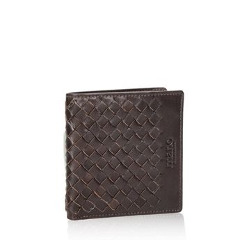 Mano pánska elegantná kožená peňaženka - tmavohnedá