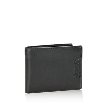 Mano pánska kožená praktická peňaženka - čierna