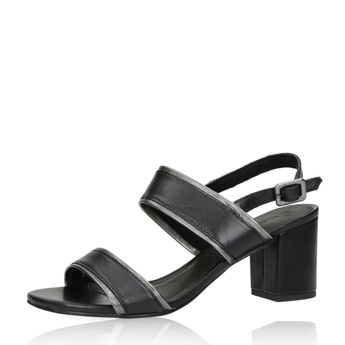 Marco Tozzi dámske kožené sandále na remienok - čierne