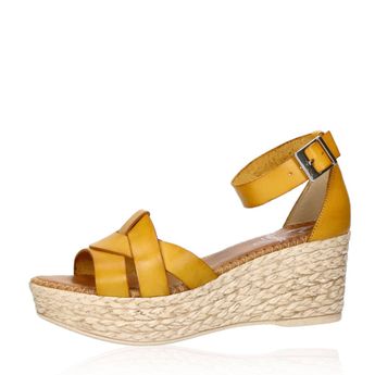 Marila dámske kožené sandále na remienok - žlté