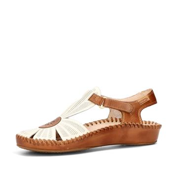 Pikolinos dámske kožené sandále - bielohnedé