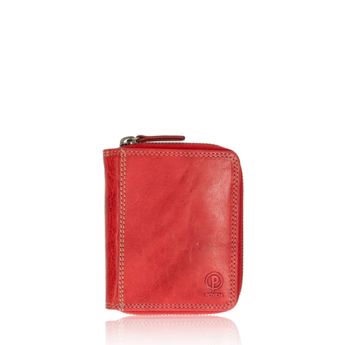 Poyem dámska kožená praktická peňaženka - červená