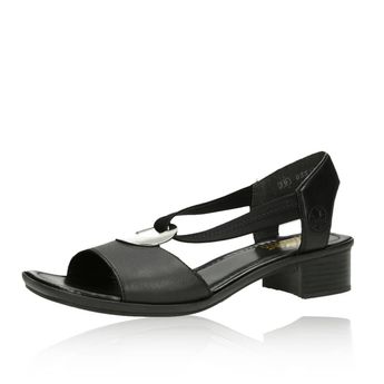 Rieker dámske kožené sandále - čierne