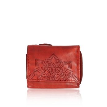 Robel dámska kožená praktická peňaženka - červená