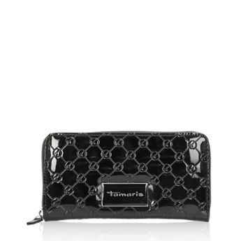 Tamaris dámska štýlová peňaženka na zips - čierna
