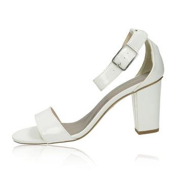 Tamaris dámske lakované sandále - biele